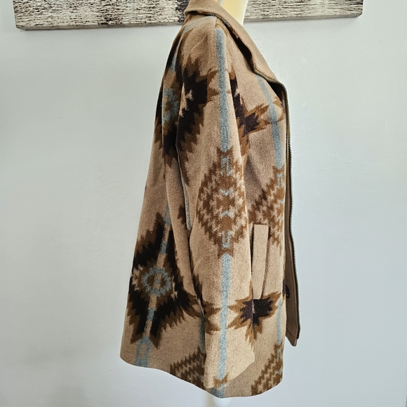 NWOT Pendleton  Tribal  Aztec Print Wool Zip Up coat - Picture 6 of 10